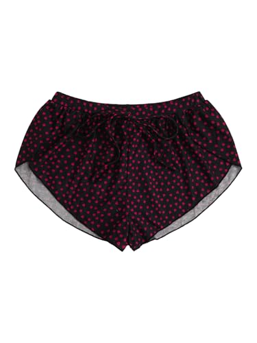 Image of MakeMeChic Women's Pajama Bottoms Floral Print Tie Front Micro Short Side Slit Summer Lounge Shorts