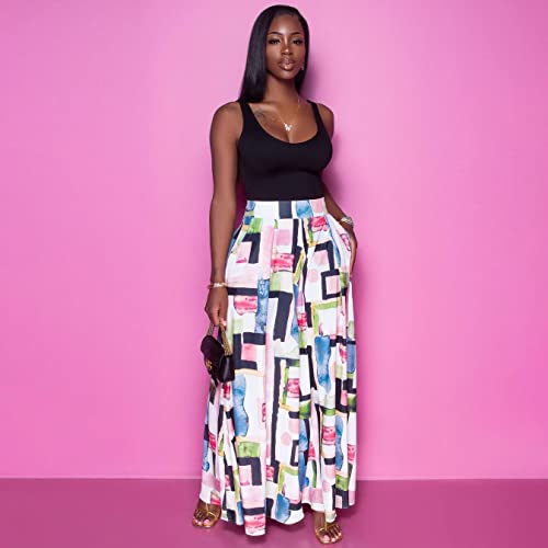 Wide Leg Pants for Women Casual Colorful Printed High Waist Palazzo Lounge Pants Loose Fit Trousers with Pockets3