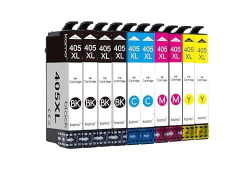kamo 405 XL Druckerpatronen Kompatibel mit Epson 405 405XL Patronen Multipack (10er-Pack), für Workforce WF-7840DTWF WF-7830DTWF WF-7310DTW, Workforce Pro WF-4830DTWF WF-4820DWF WF-3820DWF
