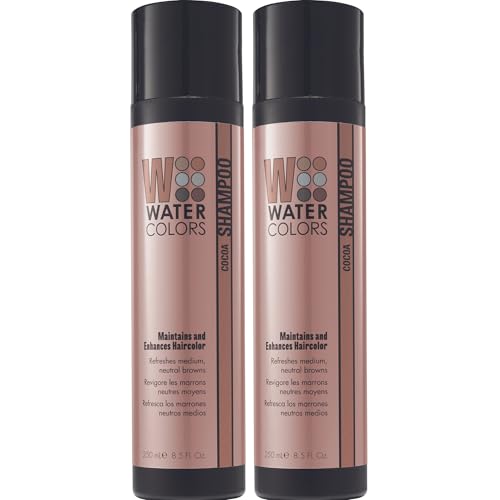 Watercolors by Tressa 3-in-1 Color Depositing Shampoo, Semi Permanent Hair Color, Hair Dye Shampoo for Curly, Dry, and Normal Hair, 8 fl oz - COCOA (2 Count)