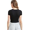 SweatyRocks-Womens-Basic-Short-Sleeve-Scoop-Neck-Crop-Top SweatyRocks Women's Basic Short Sleeve Scoop Neck Crop Top Black Small