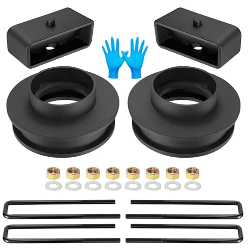 Image of BDFHYK Front and Rear Leveling lift kit Compatible with Chevy Silverado 1500 99-06, Compatible with GMC Sierra 1500 99-06, Iron Billet Strut Spacers Leveling Kit Suspension Leveling Lift Kit