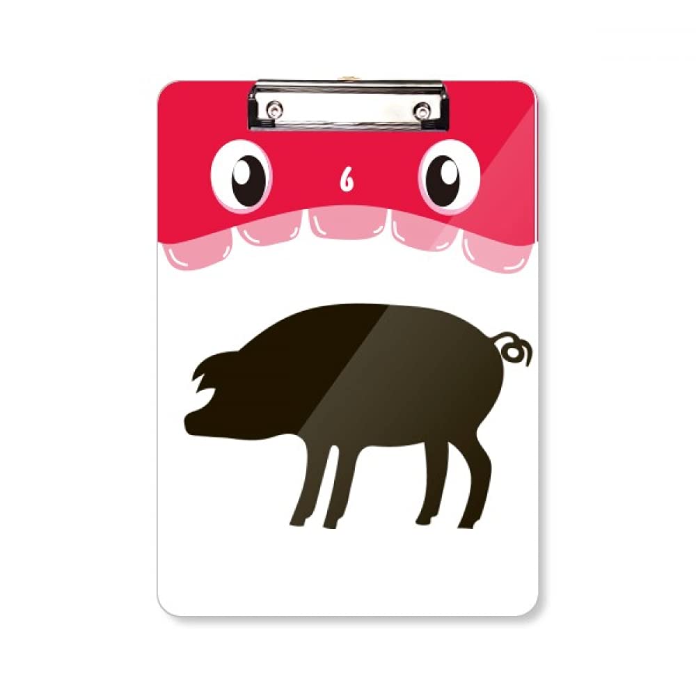 Bloc-notes A4 porc noir imprimé avec dossier à tête plate pour écolier