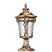 Produktbild Outdoor Garten Laternenpfahl Licht, rustikale Bronze Druckguss Aluminium Pfosten Säulenlampe viktorianischen Regenschutz Säulenleuchten Außen wasserdicht Glas Rasen Landschaft Straßenbeleuchtung E27