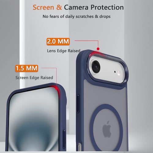 Image of Magnetic for iPhone 17 Air Phone Case, [Compatible with MagSafe], Screen Protector X1, [Military Grade Drop Protection],Matte Finish,Slim,Shockproof,Protective (Blue, iPhone 17 air)