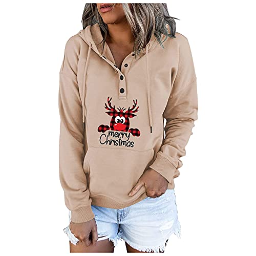 Sweatshirt for Women Trendy, Sequin Trendy Fall Clothes for Women Dressy Hoodies Sweatshirts Christmas Gothic Crop Oversized Jean Long Sleeve Shirts for Women Pack Beige