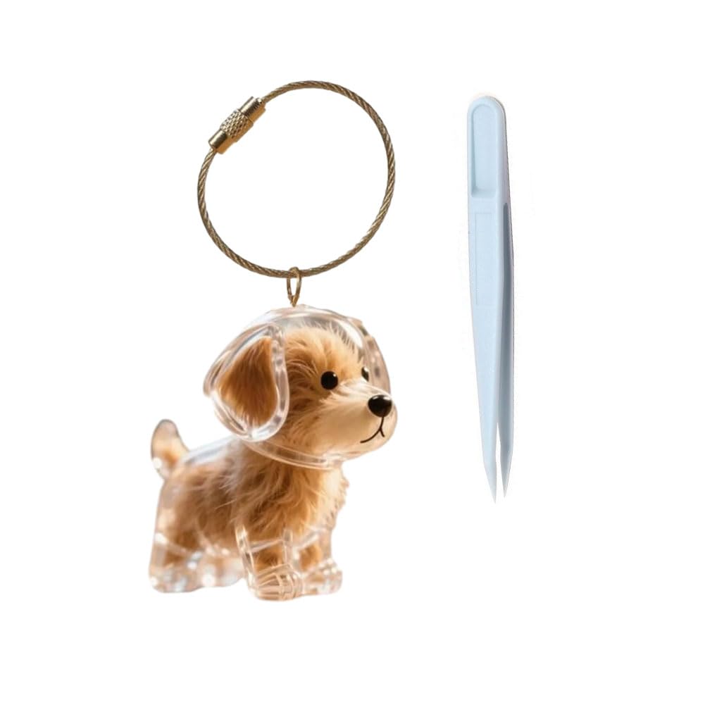 Awpland Dog Hair Collector, Transparent Pet Hairs Storage Bottle with Chain and Hair Pickup, Memorial Dog Hair Keepsake for Pet Owner