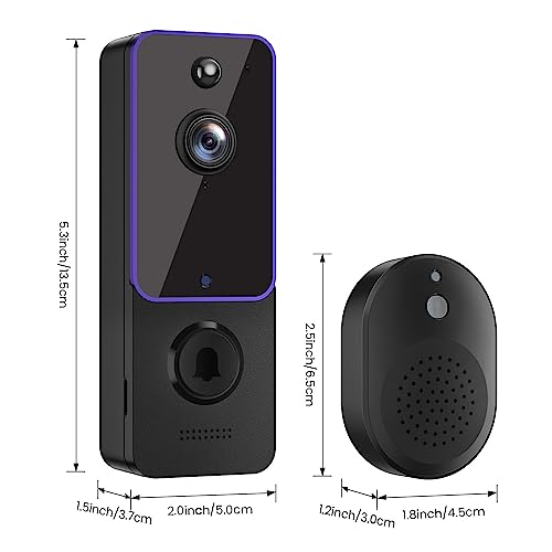 guggre Wireless Video Doorbell with Chime Ringer, Enhanced Security with AI Human Detection, 2-Way Audio, HD Night Vision, AES-128 Cloud Storage, Real-Time Alerts, Smart Home Protection (Purple) - Image 4