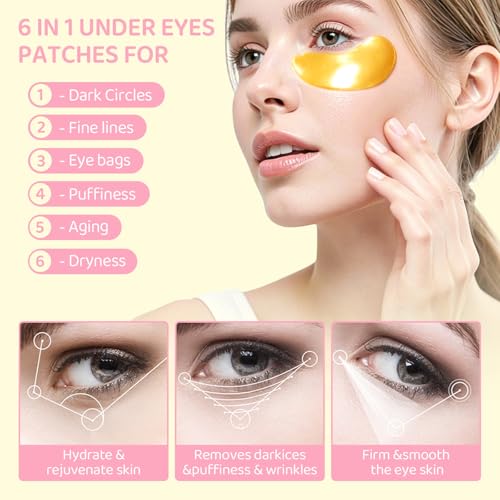 30 Pcs Lip Masks & Eye Masks, 24K Gold Crystal Gel Collagen Eye Pads, Cherry Under Eye Patches for Puffy Eyes, Dark Circles, Wrinkles and Fine Lines, Bachelorette Party Favors, Bridesmaid Gifts — view 4