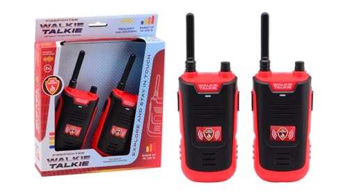 JohnToy Talkie-walkie pompier - Jouet de communication - Portée de 300 m