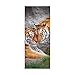 Pegatinas Puertas Decorativas 3D Autoadhesiva Extraíble Impermeable de Hogar Arte Moderno Puerta Vinilo Decorativo Pegatina Pared,Cristal,Cocina&Sala de Baño Puerta-Tigre 77x200CM