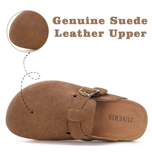 ZUSERIS Kids Suede Clogs Boys Girls Cork Potato Shoes,Tan,4 Y by ZUSERIS - Used condition - Image 2