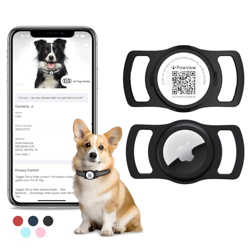 AirTag-Dog-Collar-Holder-Smart-QR-Code-AirTag-Holder-for-Cats-and-Dogs-Pet-AirTag-Protective-Cases-Scan-Alert-Instant-Location-Pet-Online-Profile-Contacts-Info-1-Pack-Black