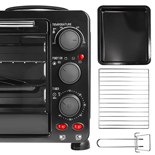 Kitchen-Convection-Oven-1500-Watt-Countertop-Turbo-25-Quarts-Rotisserie-Roaster-Cooker-with-Grill-Griddle-Top-Rack-Dual-Hot-Plates-Toaster-Baking-Tray-Skewers-and-Handles