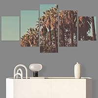 SIGNWIN 5 Panel Canvas Wall Art Tree Against Sky III for Home Decorations Ready to Hang - 60