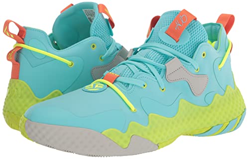 adidas Tênis de basquete unissex adulto Harden Vol. 6, Pulse Aqua/Team Semi Sol Laranja/Amarelo Sola