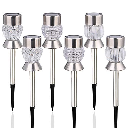 ANDYKEN Outdoor Solar Lights - Three Shapes Yard Decorations Outdoor Garden Lights Solar Powered Pathway Lights Outdoor Landscape Lighting for Lawn/Patio/Yard/Walkway/Driveway (Stainless Steel) - Image 4