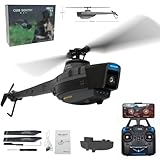 RC Helicopter for Adults, RC ERA C128 Black Hornet Military Drone with Optical Flow, Altitude Hold &1080P HD Camera, 2.4G Single Rotor 4CH Brushless Aircraft RTF Model Gift