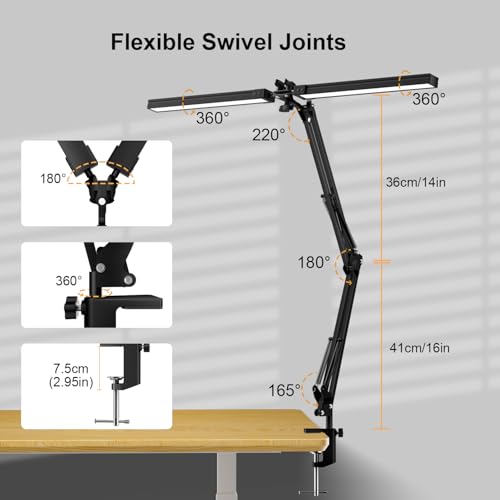 iVict LED Desk Lamp with Clamp, 24W Super Wide Desk Light for Home Office, 3 Color Modes X 10 Brightness Levels, Computer Monitor Light, Table Lamp for Study, Office, Working - Black - Cosy Home Interiors iVict LED Desk Lamp with Clamp, 24W Super Wide Desk Light for Home Office, 3 Color Modes X 10 Brightness Levels, Computer Monitor Light, Table Lamp for Study, Office, Working - Black - Image 6
