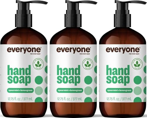 Image of Everyone Liquid Hand Soap, Spearmint Lemongrass, Natural, 12.75 oz 3-Pack | Everyone Liquid Hand Soap, Spearmint Lemongrass, 12.75 oz 3-Pack