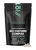 Bio Cultures Complex Probiotics - 100 Billion CFU - 20 Live Bacterial Cultures - 60 Vegan Capsules for Women & Men - Lactobacillus Acidophilus, Gasseri, Rhamnosus & Reuteri - by Alpha01