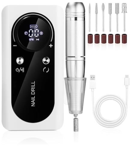 FAOKZE Torno para Uñas Profesional,45000 RPM Lima Electrica Uñas,Lima Electrica Uñas Portatil,Set de Manicura y Pedicura con 6 Brocas,Torno Uñas,para Semipermanentes Acrilicas Manicura y Pedicura FAOKZE Torno para Uñas Profesional,45000 RPM Lima Electrica Uñas,Lima Electrica Uñas Portatil,Set de Manicura y Pedicura con 6 Brocas,Torno Uñas,para Semipermanentes Acrilicas Manicura y Pedicura