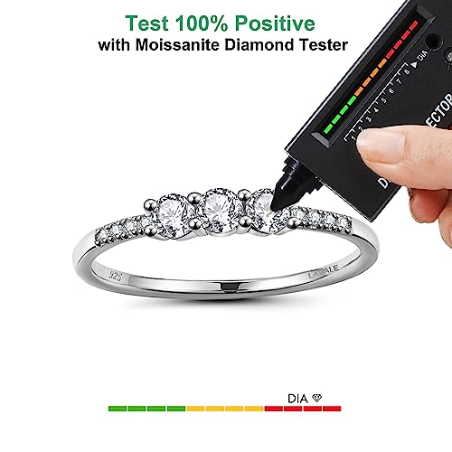 LAVALE Round Cut Moissanite Wedding Band for Women, Brilliant D Color VVS1 Clarity Classic Lab Created Diamond Solitaire Ring 18K White Yellow Rose Gold Vermeil 4 Claw Knife Edge Moissanite Rings2