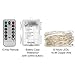 YIHONG 2 Set Christmas Fairy Lights Battery Operated,16ft 50LED, Remote Control Timer Twinkle String Lights 8 Modes Silver Wire Firefly Lights for Garden Party Indoor Decor-White
