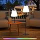 Postlucky Solar Stehlampe Outdoor Stehlampe Dimmbar Warmweiß und RGB Akku Stehlampe Kabellos 2-in-1 Solarladung&USB Aufladung LED Stehlampe Außen IP44 für Garten Terrasse Patio Balkon (Schwarz)