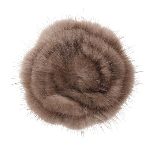 Broche rose en fausse fourrure douce avec motif floral volumineux pour customiser un sac