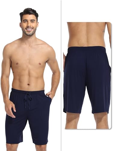 COLORFULLEAF Men's Pajama Shorts Soft Lightweight Sleep Shorts Comfy Lounge Pants with Pockets 2 or 3 Pack3