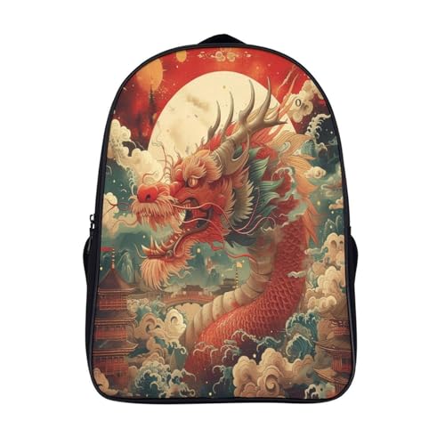 Mochila dragón 3D para preescolar con correa para el pecho que cuida su espalda