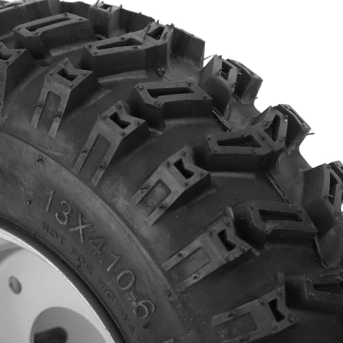 Tbest 13 X 4,1 6 Reifen, Schlauchloser Vakuumreifen aus Aluminiumlegierung mit Felgen, Explosionssichere Gummireifen für ATV, Quad, Off-Road, Go-Kart, Karren, Langlebige