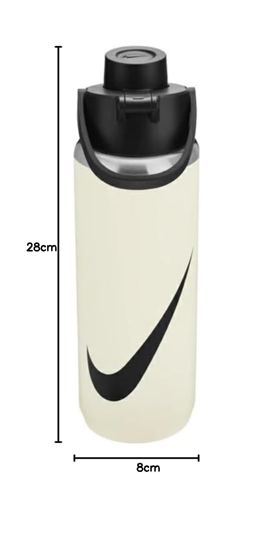 Nike SS Recharge Chug Bottle 24oz Graphic in der Farbe Coconut Milk/Black/Black, Fassungsvermögen: 709ml, N.100.7629.119.24