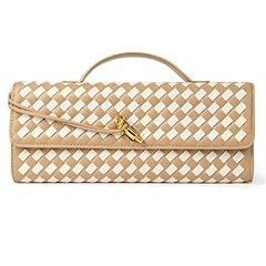 Apricot White Woven Leather