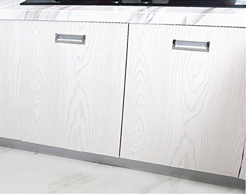 Redodeco Thick White Wood Grain Adhesive Paper Furniture Stickers Pvc Wallpaper Cabinets Wardrobe,16Inch By 79Inch #TOP2