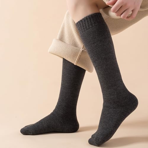 Image of SISOSOCK 3 Pairs Warm Knee High Socks for Women Winter Thick Soft Extreme Cold Weather Thermal Boot Socks with Gifts Box