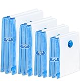 Sac Sous Vide Vetement Aspirateur 8 Pièces 2XL 80x100cm 2L 60x80cm 2M 50x70cm 2S 40x60cm, Sac de Rangement Sous Vide Réutilisable, Sac Rangement Sous Vide Aspirateur pour Vêtements, Couettes, Literie