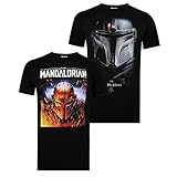 Cotton Soul Star Wars The Mandalorian - Camiseta para hombre, paquete de 2, multicolor, Multicolor, L