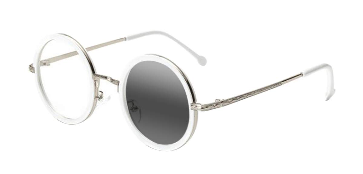 SightPerk Women Retro Round Frame Progressive Multifocal Reading Glasses Transition Photochromic UV400 Sunglasses Reader