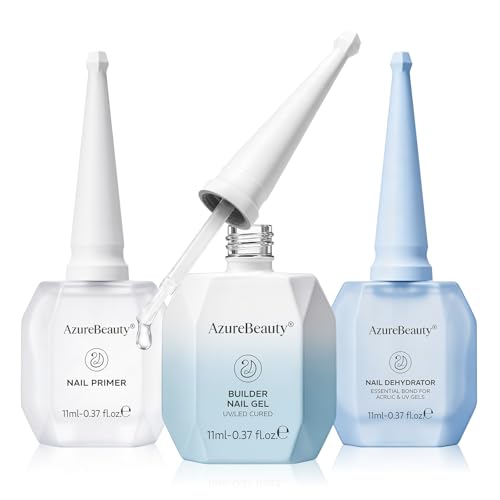Image of AZUREBEAUTY Nail Primer and Dehydrator with Builder Nail Gel Set, Acid Free