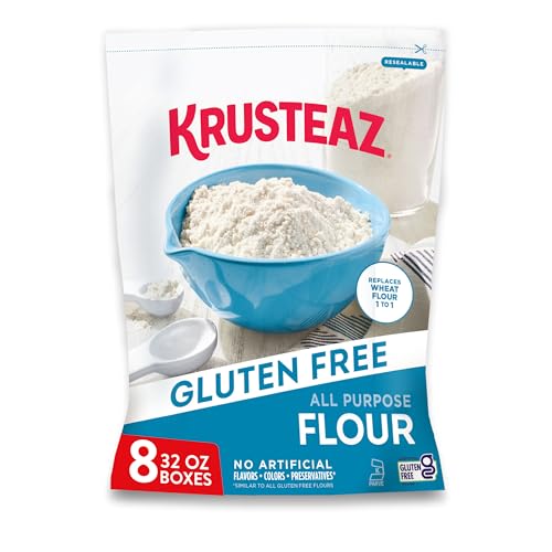 Krusteaz Gluten Free All-Purpose Flour, No Artificial Flavors, Colors, or Preservatives, 32 Oz Boxes (Pack of 8)