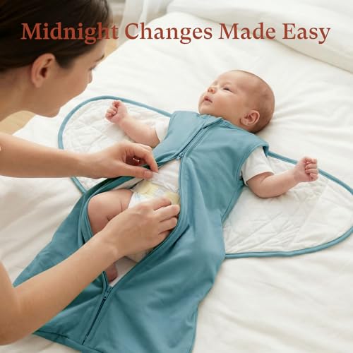 Image of 1.0 TOG Swaddle Sleep Sack, Adjustable Wearable Blanket for Babies 6-15 Months, Perfect for New Moms, Medium