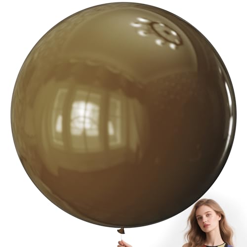 Image of Brown Balloons 9pcs 36 Inch Extra Large Big Jumbo Giant Dark Brown Boho Neutral Coffee Latex Helium Balloons for Wedding Baby Shower Gender Reveal Birthday Party Decorations