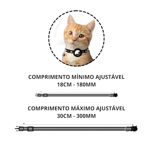 Coleira Gato Cachorro Com Guizo Case Capa Para Airtag (Rosa)