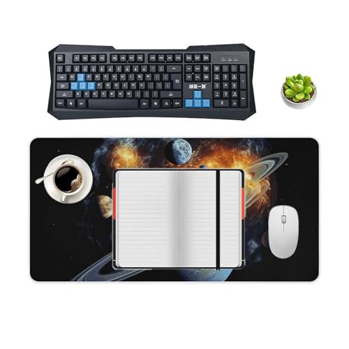 Pad mouse impermeable 30x60 cm base anti-deslizante blanco miniatura 4
