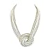 BOCAR White Seed Beads Multilayer Chunky Bib Statement Knot Necklace (NK-10316-white)