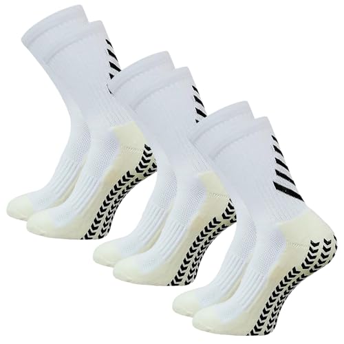 liuchanghe 3 Paia Calze Antiscivolo Calcio, 39-46 Calze Grip Calcio per Yoga Ciclismo Trekking