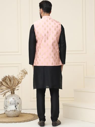 Image of SOJANYA (Since 1958 Men's Silk Blend Kurta Pyjama With Nehrujacket Set