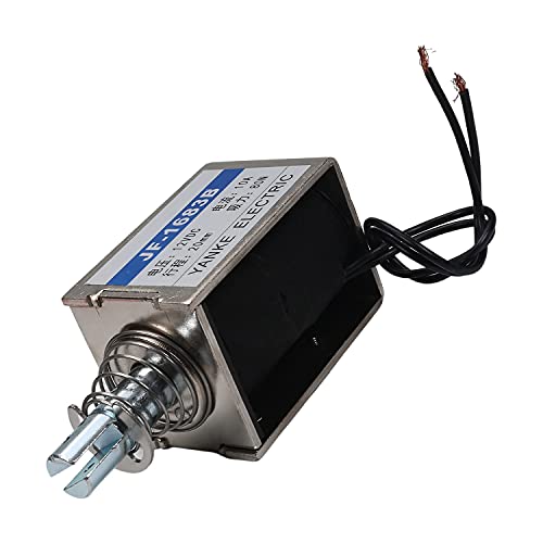 Aicosineg Push Pull Type Electric DC Solenoid Electromagnet 12V 10A 80N Open Frame Solenoid Electromagnet Spring Plunger Solenoid 15mm Stroke